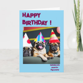 PUG schattig van de hond grappig Kaart