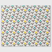 Pug - schattige hond met Kerstmis Cadeaupapier (Vlak)