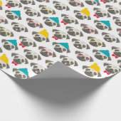 Pug - schattige hond met Kerstmis Cadeaupapier (Hoek)