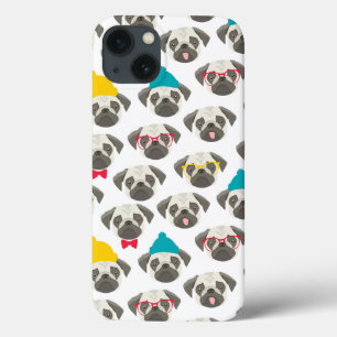 Pug - schattige hond met Kerstmis Case-Mate iPhone Case