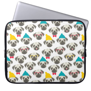 Pug - schattige hond met Kerstmis Laptop Sleeve