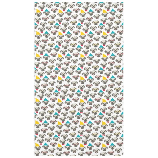 Pug - schattige hond met Kerstmis Tafelkleed (Voorkant)