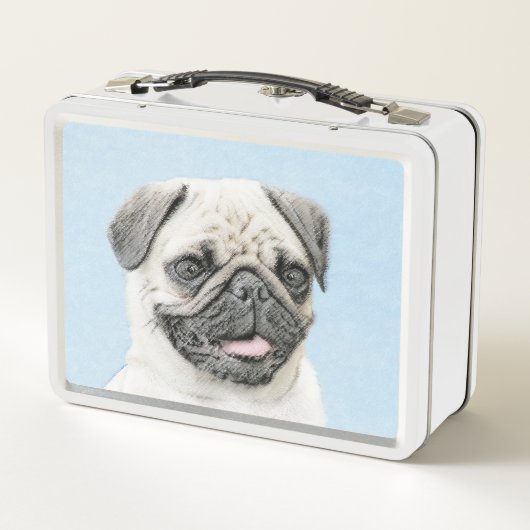 Pug schilderen - Kute Original Dog Art (Achterkant)