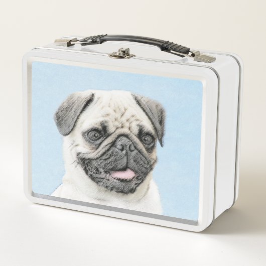 Pug schilderen - Kute Original Dog Art (Voorkant)