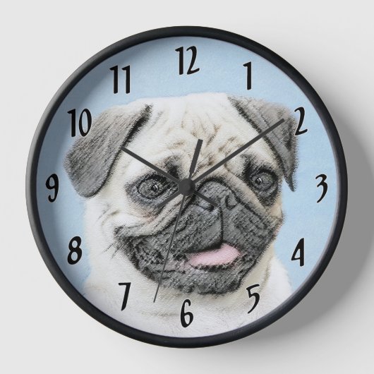 Pug schilderen - Kute Original Dog Art (Voorkant)