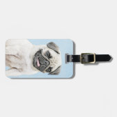 Pug schilderen - Kute Original Dog Art Bagagelabel (Voorkant horizontaal)