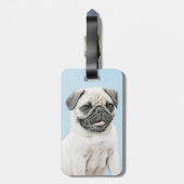 Pug schilderen - Kute Original Dog Art Bagagelabel (Achterkant verticaal)