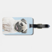 Pug schilderen - Kute Original Dog Art Bagagelabel (Achterkant horizontaal)