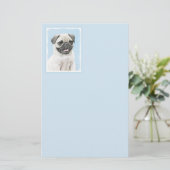 Pug schilderen - Kute Original Dog Art Briefpapier (Staand voorkant)