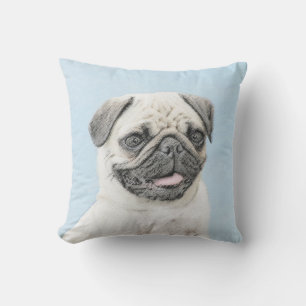 Pug schilderen - Kute Original Dog Art Buitenkussen