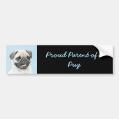 Pug schilderen - Kute Original Dog Art Bumpersticker (Voorkant)
