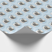 Pug schilderen - Kute Original Dog Art Cadeaupapier (Hoek)