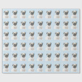 Pug schilderen - Kute Original Dog Art Cadeaupapier (Vlak)