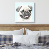 Pug schilderen - Kute Original Dog Art Canvas Afdruk (Insitu (Slaapkamer))