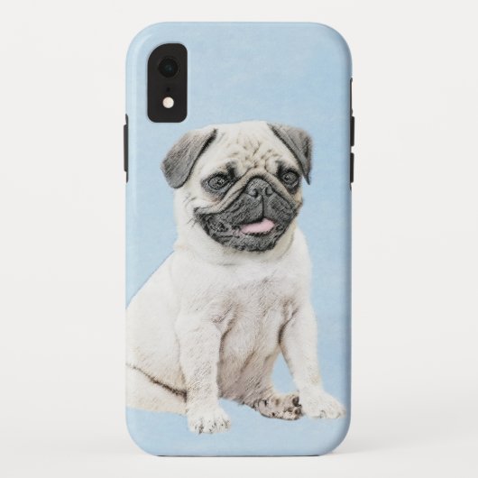 Pug schilderen - Kute Original Dog Art Case-Mate iPhone Case (Achterkant)