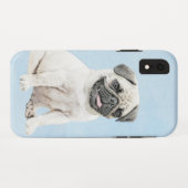 Pug schilderen - Kute Original Dog Art Case-Mate iPhone Case (Achterkant (horizontaal))