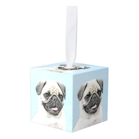 Pug schilderen - Kute Original Dog Art Decoratie (Voorkant hoekig)