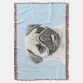 Pug schilderen - Kute Original Dog Art Deken (Voorkant Verticaal)