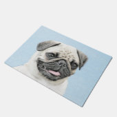 Pug schilderen - Kute Original Dog Art Deurmat (Schuin)
