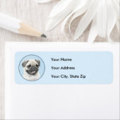 Pug schilderen - Kute Original Dog Art Etiket (Insitu)