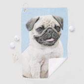 Pug schilderen - Kute Original Dog Art Golfhanddoek (Insitu)