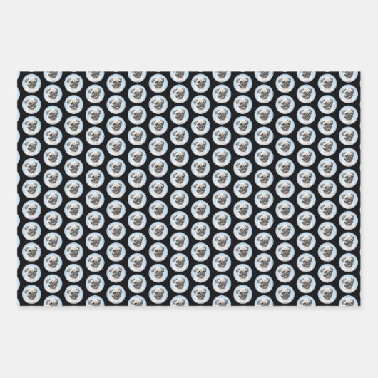 Pug schilderen - Kute Original Dog Art Inpakpapier Vel (Voorkant 3)