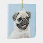 Pug schilderen - Kute Original Dog Art Keramisch Ornament (Rechts)