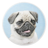 Pug schilderen - Kute Original Dog Art Keramische Knop (Voorkant)