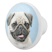 Pug schilderen - Kute Original Dog Art Keramische Knop (Rechts)