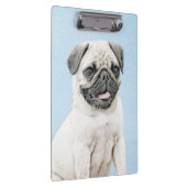 Pug schilderen - Kute Original Dog Art Klembord (Rechts)