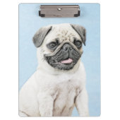 Pug schilderen - Kute Original Dog Art Klembord (Voorkant)