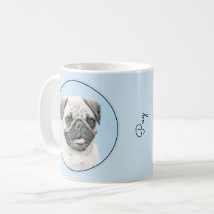 Pug schilderen - Kute Original Dog Art Koffiemok