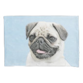 Pug schilderen - Kute Original Dog Art Kussensloop (Voorkant)