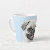 Pug schilderen - Kute Original Dog Art Latte Mok (Linkerhoek)