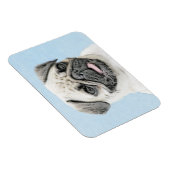 Pug schilderen - Kute Original Dog Art Magneet (Rechterzijde)