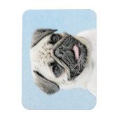 Pug schilderen - Kute Original Dog Art Magneet (Verticaal)