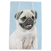 Pug schilderen - Kute Original Dog Art Medium Cadeauzakje (Achterkant)