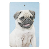 Pug schilderen - Kute Original Dog Art Mini Klembord (Achterkant)