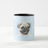 Pug schilderen - Kute Original Dog Art Mok (Midden)