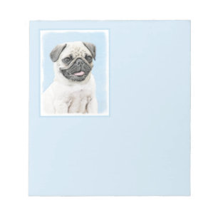 Pug schilderen - Kute Original Dog Art Notitieblok