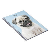 Pug schilderen - Kute Original Dog Art Notitieboek (Rechterzijde)
