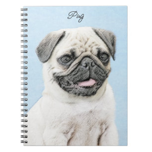 Pug schilderen - Kute Original Dog Art Notitieboek