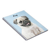 Pug schilderen - Kute Original Dog Art Notitieboek (Rechterzijde)