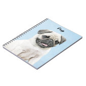 Pug schilderen - Kute Original Dog Art Notitieboek (Linkerzijde)