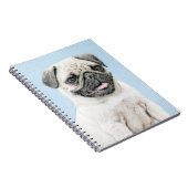 Pug schilderen - Kute Original Dog Art Notitieboek (Rechterzijde)