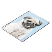 Pug schilderen - Kute Original Dog Art Notitieboek (Linkerzijde)