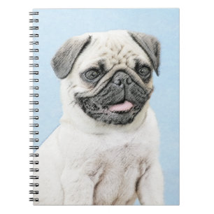 Pug schilderen - Kute Original Dog Art Notitieboek