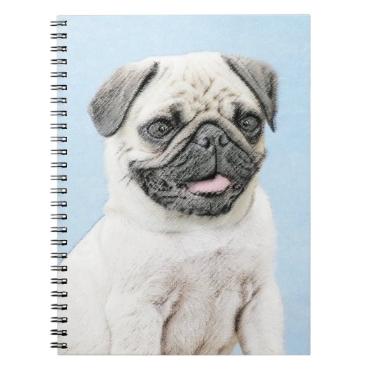 Pug schilderen - Kute Original Dog Art Notitieboek (Voorkant)