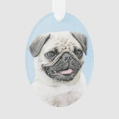 Pug schilderen - Kute Original Dog Art Ornament (voorkant)