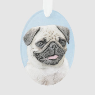 Pug schilderen - Kute Original Dog Art Ornament